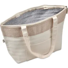 Okiyo Arshi Cotton & Jute 12 Can Lunch Cooler Open